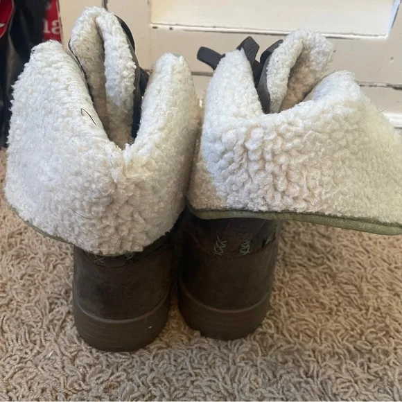 WOMEN’S Keen Snowmass Ankle Waterproof Winter Boots Size 6.5 Brown Green - Picture 7 of 13